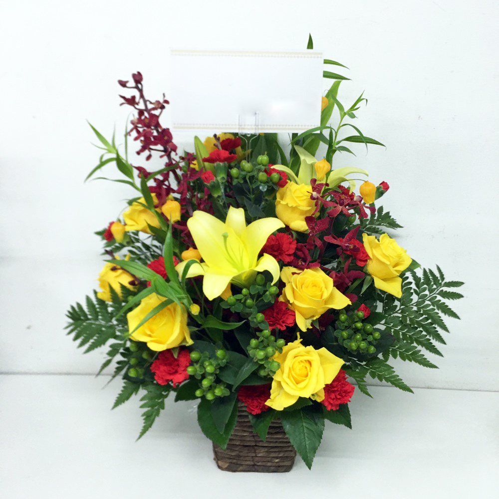 イエロー×レッド系　スタンダード　アレンジメント(H45)