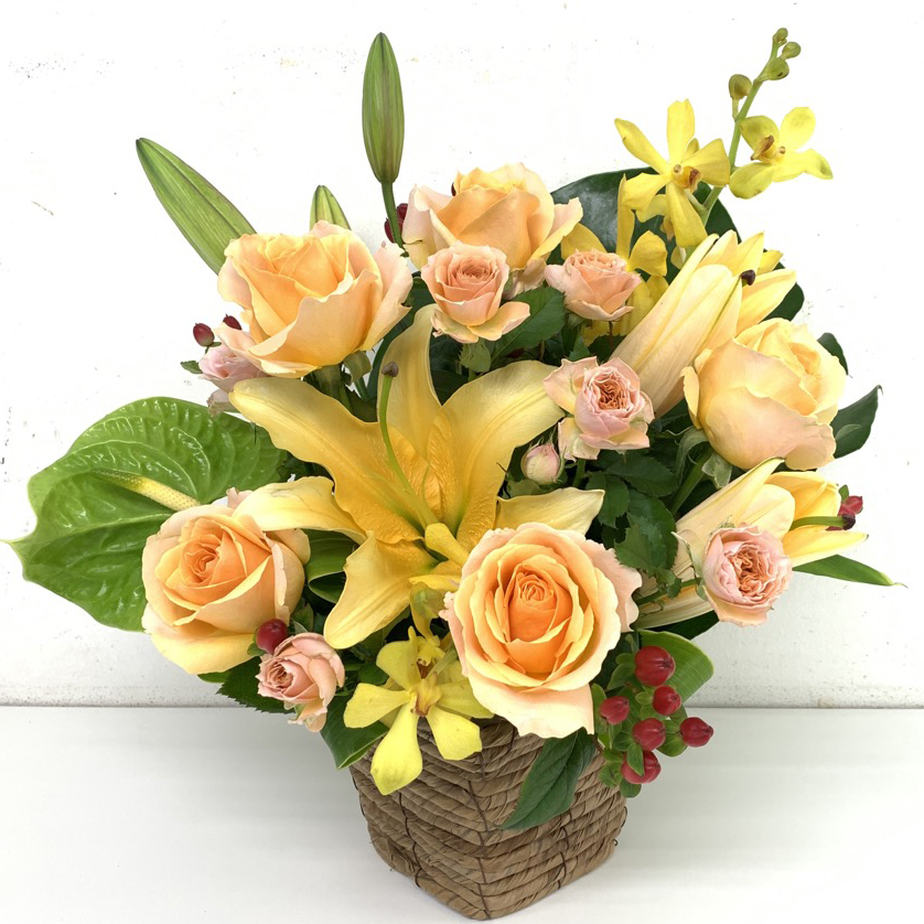イエロー&オレンジ アレンジメント (H35)