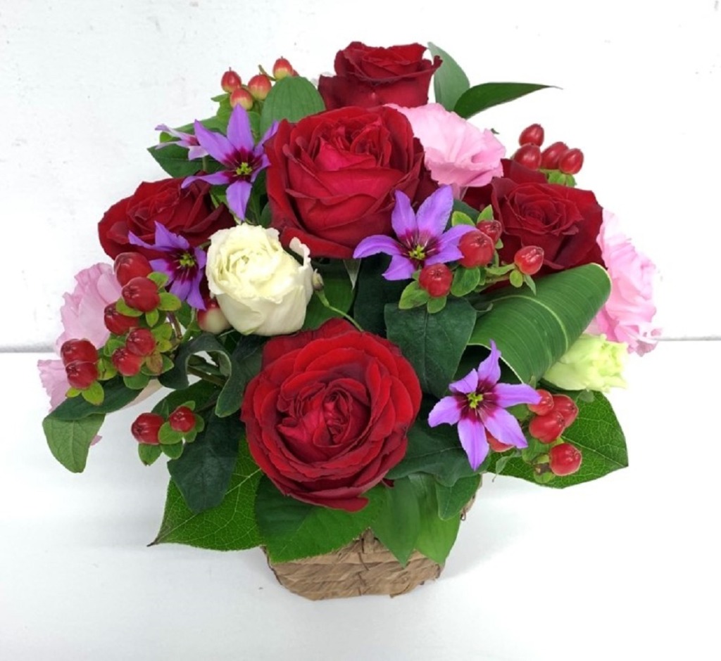 赤ｘ紫MIX アレンジメント(H35)