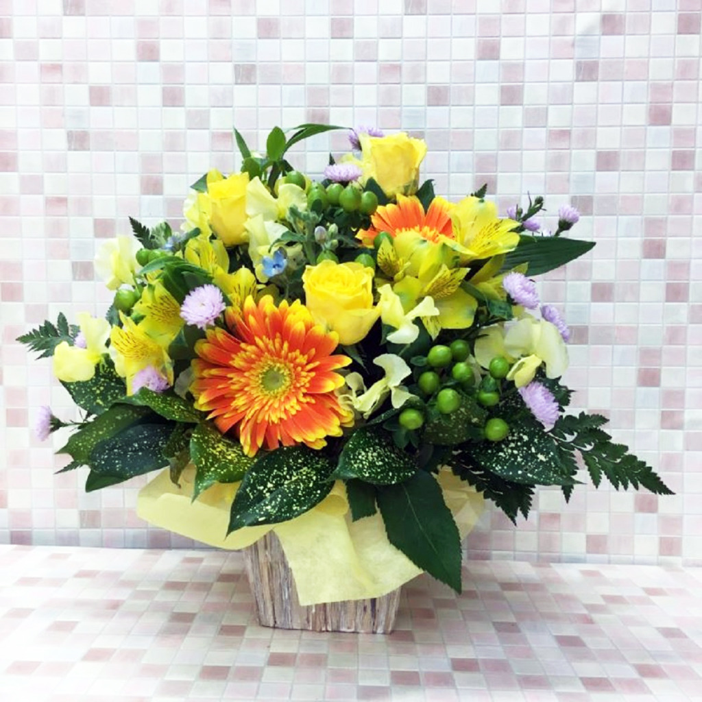 イエロー×オレンジ　アレンジメント(H35)