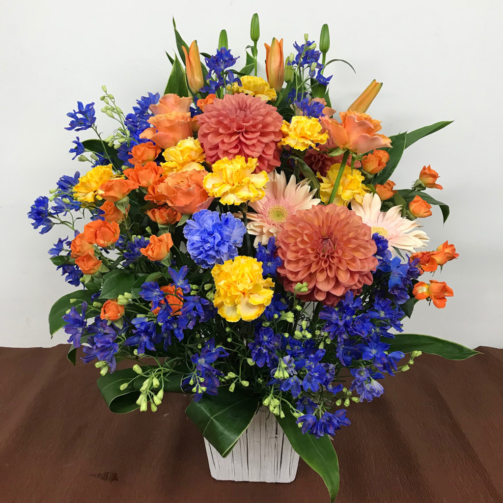 青とオレンジのアレンジメント（L）