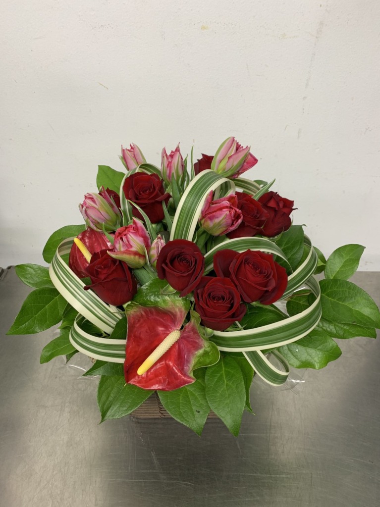 【春限定】ラウンドレッドアレンジメント (H30)