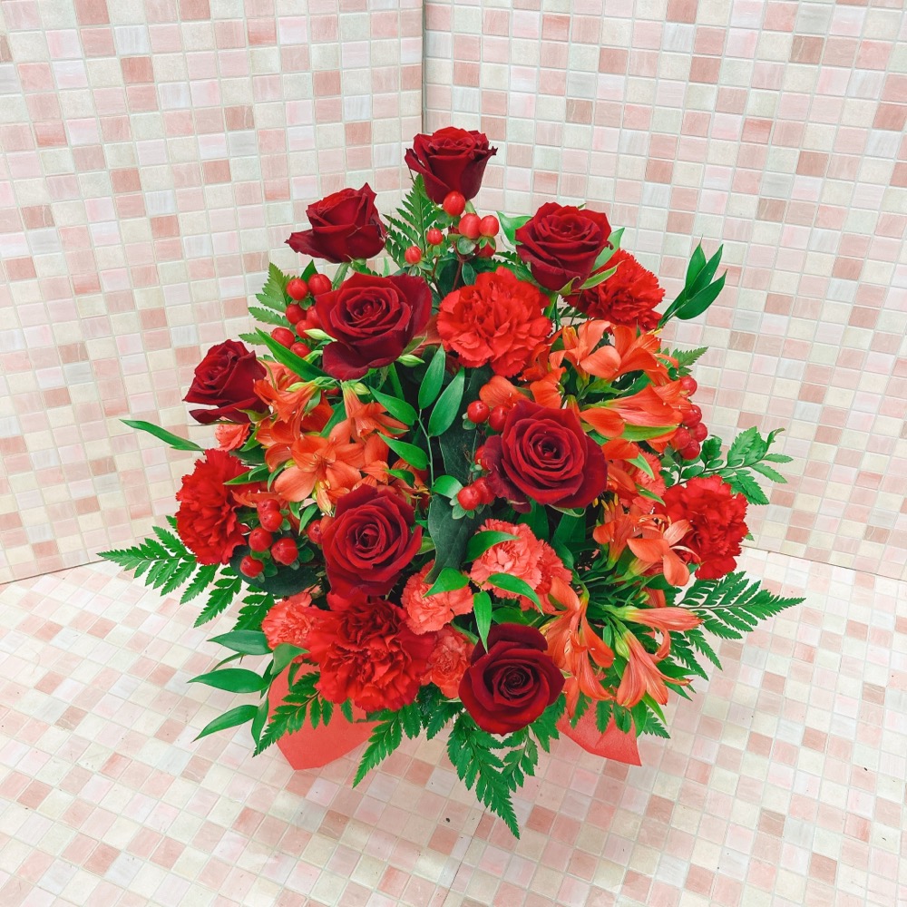 赤系アレンジメント（H40）
