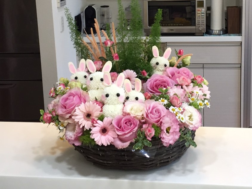 仲良し家族アレンジメント(うさぎ)
