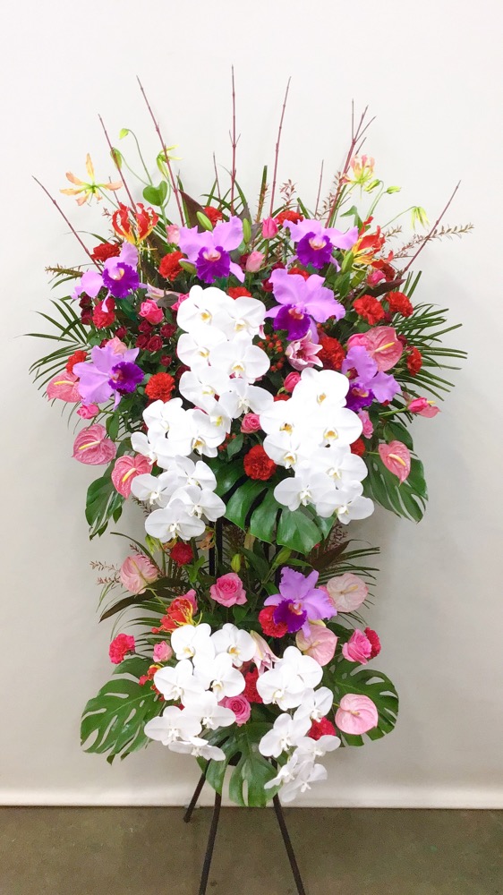 豪華胡蝶蘭カトレアスタンド花２段