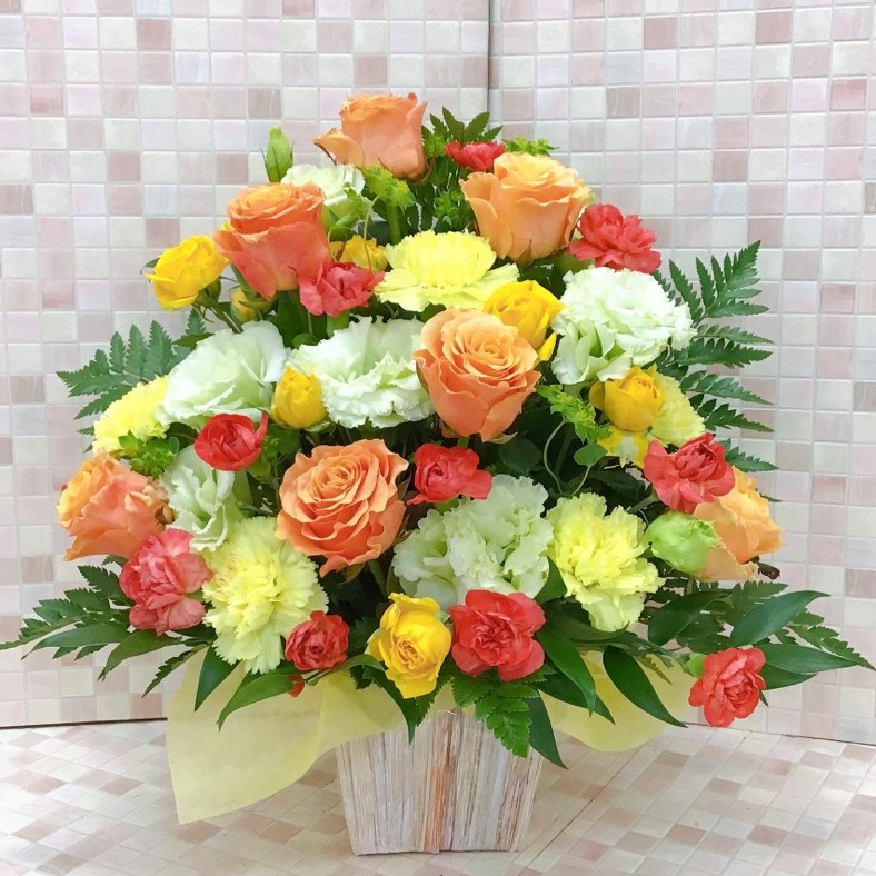 オレンジ＆イエロー　アレンジメント (H40)