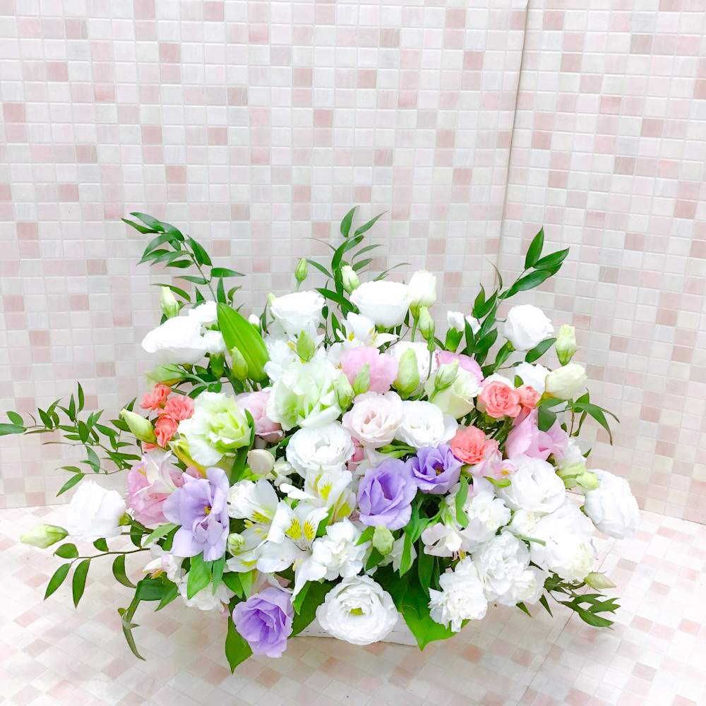【御供】トルコキキョウの洋花アレンジメント（H40）